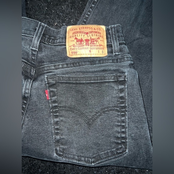 VINTAGE LEVI’S 550 BLACK RELAXED FIT TAPERED SZ 10 MISSES Y2K - Picture 1 of 8